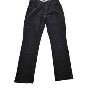 Levis 505 Jeans Womens 27 Black Straight Leg High Rise Denim Pants